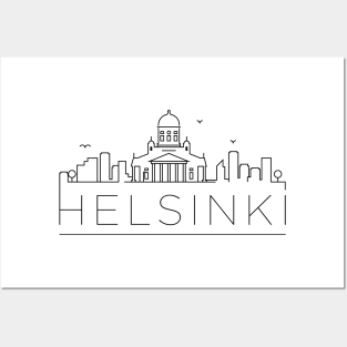 Helsinki Minimal Skyline Posters and Art